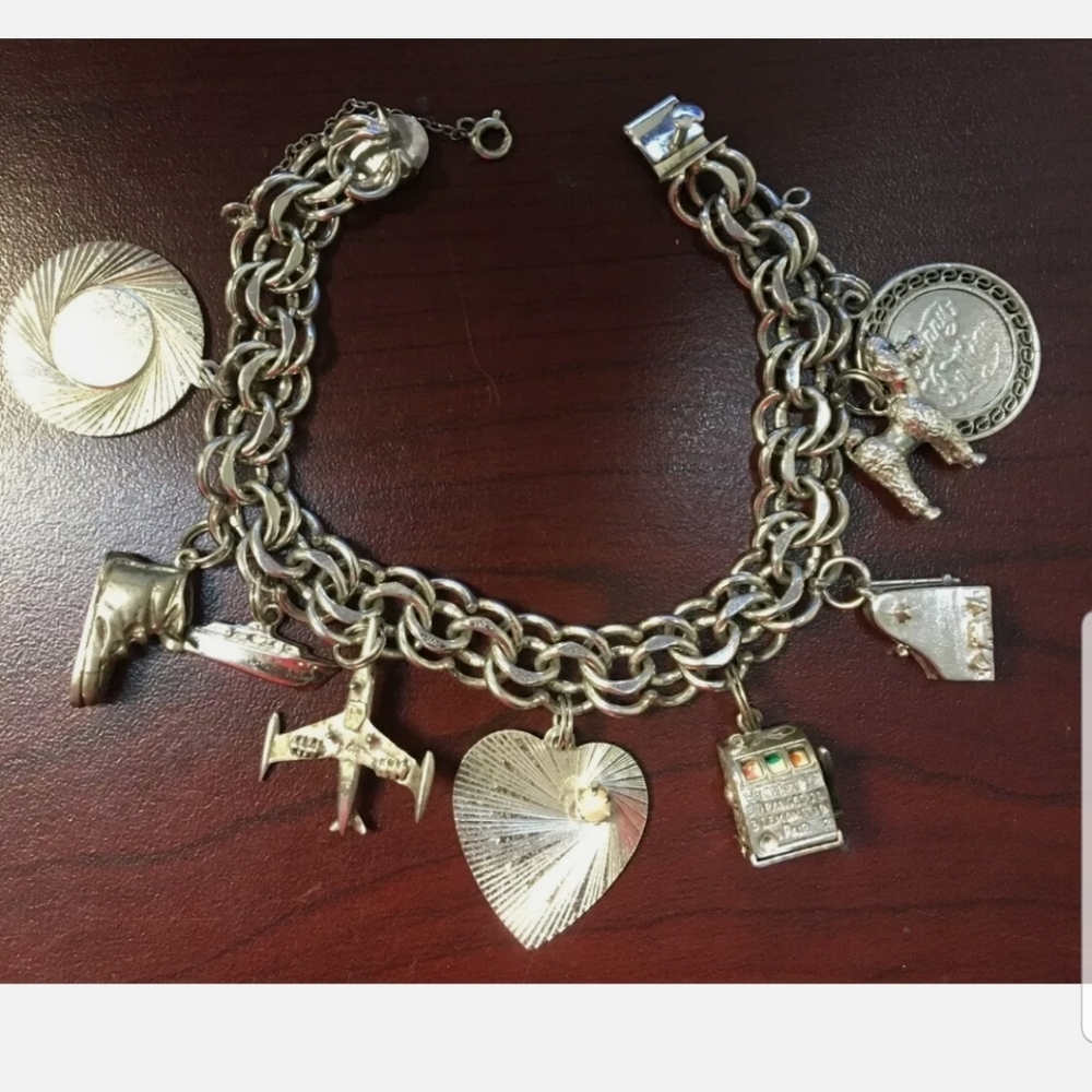 Vintage Sterling Silver Charm Bracelet